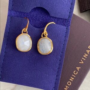 Monica Vinader 18k Gold Moonstone Earrings